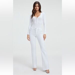 Good American White Good Classic High Waisted Bootcut Jeans